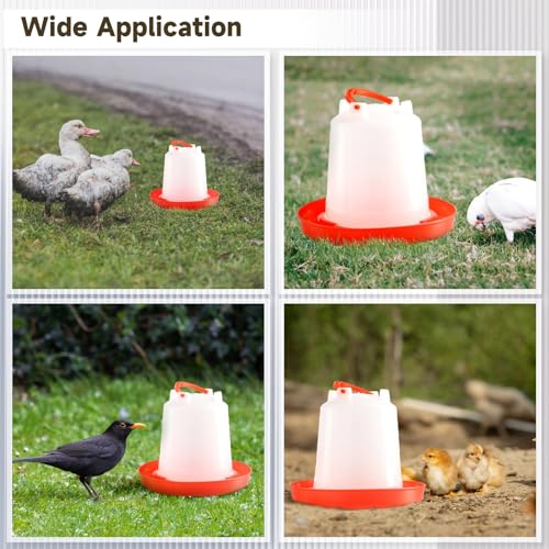 Chick Feeder and Waterer Set, 1.5 L Poultry Drinkers & 3.3 lbs Feeders, Hanging Plastic Poultry Containers for Chickens, Turkeys, Ducks and More