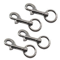 （4 Pieces) 64mm Swivel Eye Snap Hooks 316 Stainless Steel Marine Grade Single Ended Trigger Chain Clip for Dog Leash,Key Chain,Boat Ropes and Cages - color: 64mm