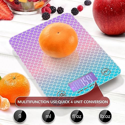 Food Scale Kitchen Scale Food Scales Digital Weight Grams and Ounces Small Electronic Food Scale for Baking Cooking Gradient Fish Scale - color: Gradient Fish Scale