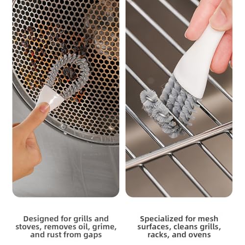 4 Pack Cleaning Brush Set with Scraper Heads, for Kitchen Crevices, Oven Racks and Bird Cage Dead Corner Gap Brush ﻿