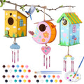 JMMICO 3 Pack Bird Houses Kits for Kids, Wooden Painting Arts and Crafts for Kids Ages 8-12, Build & Paint Your Own Bird Houses and Wind Chime Kits, Toddlers Easter Gifts for Girls Boys - size: 3PCS