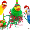 Bonka Bird Toys 2726 Christmas Elf Duck 7" x 4" Crinkle Paper and Vine Holiday Foraging Toy for Small to Medium Birds Cage Hanging Lovebirds, Conures, Parakeets, and Similar