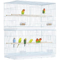 Yaheetech 30-inch 2 Pack Stackable Flight Bird Cages for Parakeets Cockatiels Conures Finches Budgies Lovebirds Canaries Small Birds Parrots Birdcage, White