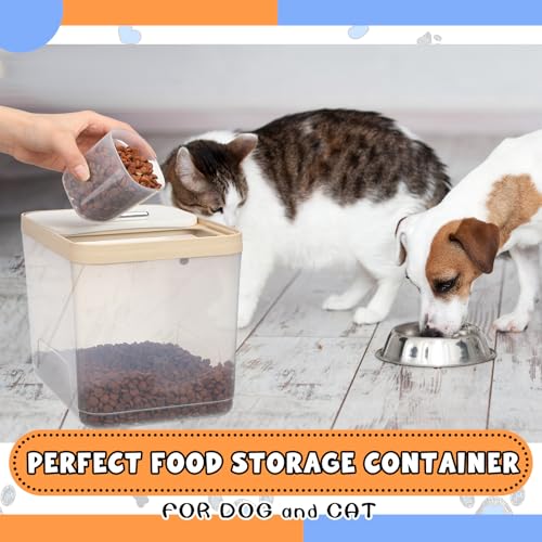 Teenyyou 2 Pack 30 Lbs Airtight Dog Food Storage Container with 2 Scoops, Clear Cat Food Container Storage Bin with Measuring for Dog Cat Bird Other Pet