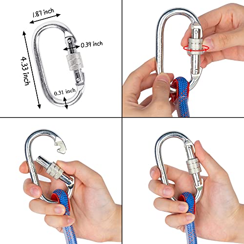 Indoor Outdoor Climbing Rope, 10/12/14mm (32FT/49FT/65FT/98FT) Static Rock Climbing Rope for Escape Rope, Ice Climbing Equipment, Fire Safety Rescue Rope, with Non Slip Gloves - color: Black, size: 14mm/49ft