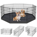 Artmalle 24-Inch Dog Playpen with Bottom Pad, 8-Panel Rustproof Fence | 24-inch rustproof 8-panel dog playpen with bottom pad helps protect floors and folds flat for indoor or outdoor use. - style: 24'' x 24'' with Bottom cover