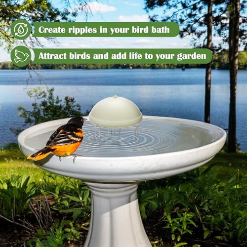 Buzzlett Upgraded Bird Bath Water Circulator, Water Agitator for Bird Bath | Battery Powered, Energy Saving Switch Design, Creates Continuous Ripples to Attract Birds