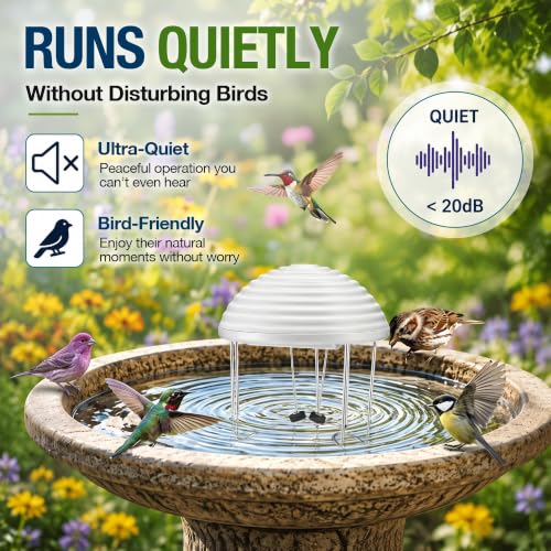 Bird Bath Water Circulator with 2 D-Cell Batteries, Quiet Waterproof Bird Bath Agitator, Birdbath Bubbler Keeps Water Moving & Attracts Birds for Outdoor Patio Garden (Dual Roller) - style: Dual Roller