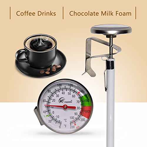 Instand Read 2-Inch Dial Thermometer,Best for The Coffee Drinks,Chocolate Milk Foam - size: 0~220℉