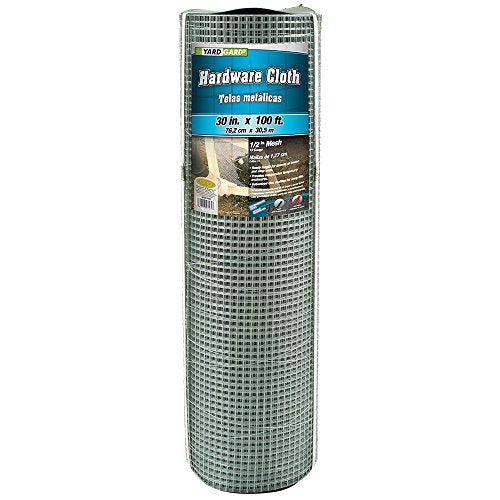 YARDGARD 1/2 Inch Mesh Welded Wire Fence, Hardware Cloth, 19 Gauge Galvanized Steel for Garden Protection, Cage Fencing, Chicken and Rabbit Barriers, and Crafts, 30 Inches x 100 Feet - size: 30 Inches x 100 Feet