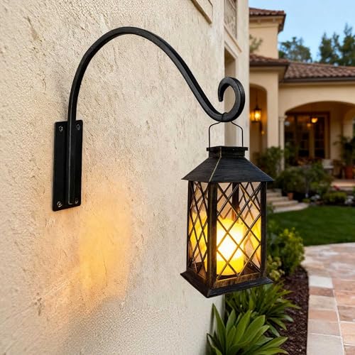 Lifyzoon Heavy Duty Plant Hanger Bracket: 80 lbs 16 Inch Outdoor Hook | Hand-forged Steel Wall Mount, Holds 80 Lbs for Hanging Baskets Feeders Lanterns, Complete Hardware, Rust Resistant Outdoor - size: 1A-16 Inch