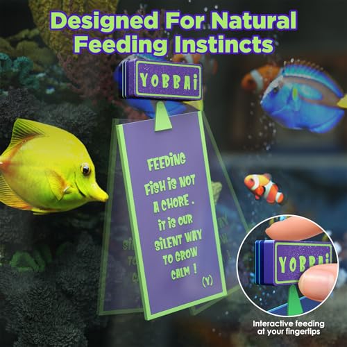 YOBBAI Magnetic Seaweed Feeder, Swinging Motion Nori Feeder, Seaweed Clip for Tangs Angels Freshwater and Shrimp Tanks (Green & Purple) - color: GREEN & PURPLE