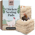 Chicken Nesting Pads (40 Pack) USA Grown, 100% Biodegradable, Sustainably Harvested, Aspen Excelsior Pads, 13"x13", Chicken Nesting Box Pads - size: 40 Pack
