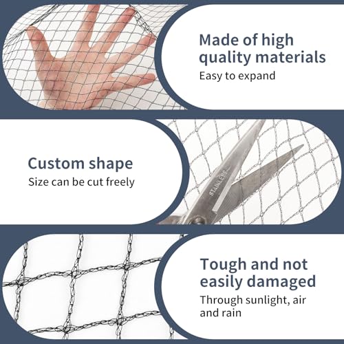 Garden Netting,7.5ft x 65ft Black Bird Netting Heavy Duty,Rabbit,Squirrels,Anti Birds,Larger Bees,Deer,Chicken,Cardinals，Animal Fencing for Fruit Tree & Vegetable Garden - size: 7.5ft x 65ft