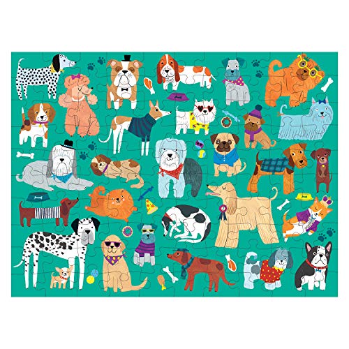 Mudpuppy Cats and Dogs Double-Sided Puzzle, 100 Pieces, 22”x16.5” – Perfect Family Puzzle for Ages 6+ - Colorful Illustrations of Dogs on One Side and Cats on the Other – Two Fun Puzzles in One Box - style: Cats & Dogs