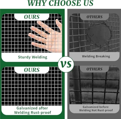 19-Gauge Galvanized Hardware Cloth, 1/2 in Mesh, 16 in x 100 ft | 1/2-inch welded wire mesh roll for chicken coops, garden barriers, tree guards, cage repairs and DIY screens - color: Sliver, size: 1/2in x 16in x 100ft