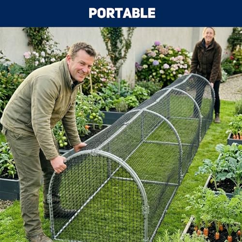 Galvanized Steel Chicken Runs for Yard, Mobile Metal Enclosed Poultry Coop Kits | Movable Hens and Rooster Cages for Outside, Portable Chicken Coop Run (23.5 × 23.5 × 118 IN)