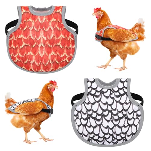 2-Pack Chicken Saddle for Hens, Adjustable Hen Apron Back Protector, Poultry Wing & Back Guard, Feather Protection Jacket for Chicken Mating, Pecking & Plucking Prevention