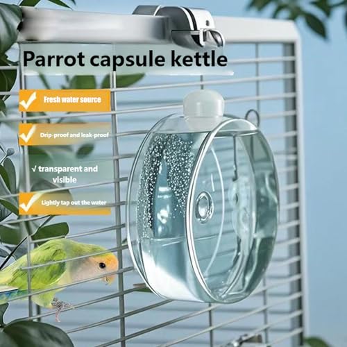 250ml Automatic Bird Water Dispenser with Touch Needle Mechanism Easy Refilling Waterer Bottle for Cage Mounting
