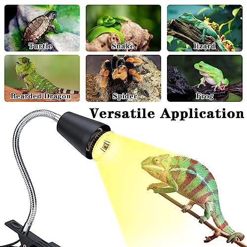 Reptile Heat Lamp Bulbs 110V, 2-Pack UVA/UVB Light for Turtles, 360° Rotatable Heating Lamp for Aquarium Terrarium, Aquatic Plants, Lizards and Snakes - color: Light Stand With Dimmer
