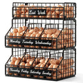 Egg Holder Countertop, Large 3T Chicken Egg Basket for Gathering Fresh Eggs | Egg Storage Organizer with Adjustable 5 Divider & Label, Stackable Wall Mounted Egg Collecting Basket Rack, XXL Black - color: 3T XXL Black