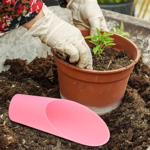 MIDELONG 2 Pcs Bonsai Soil Scoops, 6.4in Long Plastic Cups Garden Soil Scoops Small Gardening Tool Colorful Bucket Shovel Mini Potting Scoopers Bonsai Tool for Plant Flower Succulent