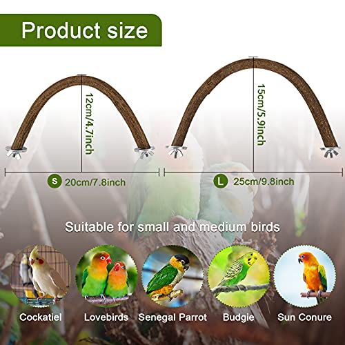 Rypet Natural Wood Bird Perch, U-Shaped Bird Perch for Cage (L) | Safe Chew & Rest Perch, Durable Non-Toxic Cage Accessory, for Parakeets, Cockatiels, Lovebirds, Budgies & Small Conures