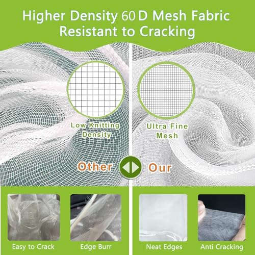 Drawstring Blueberry Netting for Bushes - 2 Pack 4.92×3.94Ft - Easy Install Reusable Garden Netting, Protective Mesh for Fruit Trees & Tomato Plants, Blocks Birds, Squirrels & Insects - size: 4.92×3.94Ft