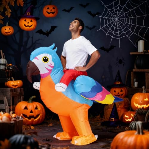 JASHKE Parrot Costume Adult Inflatable Parrot Costumes Inflatable Halloween costumes Blow up Costume Adult