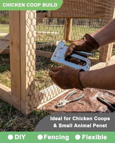 Black PVC Coated Chicken Wire, 36in x 50ft Poultry Netting Roll, 1 inch Hex Mesh Garden Fence for Chicken Coop, Rabbit Pen, Yard - size: 36 inchx50 Ft