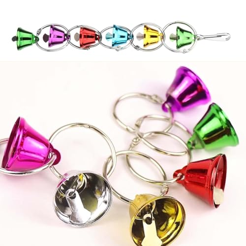 3Pcs Bird Bells Toy Chewing Hanging Ring Toy Cage Bite Colorful Bells Chandelier Parrot Cage Craft Toys for Pet Budgie Parakeet Cockatiel Macaw African Grey Lovebird Quaker Parrot