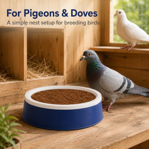 Toddmomy 2 Sets Pigeon Nest Egg Pad with Plastic Nest Pans Bird Accessory Kit for Doves Reusable Breathable Coir Mats 9.52 X 9.52 X 2.36 in for Cage Supplies