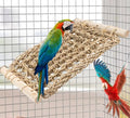 Bird Seagrass Mat Cage Ladder Perch Natural Chewing Toy | Parrot Ladder Bridge Exercise Stands, Hand-Woven Net Hammock, Cage Accessories for Lovebird Budgie Parakeet