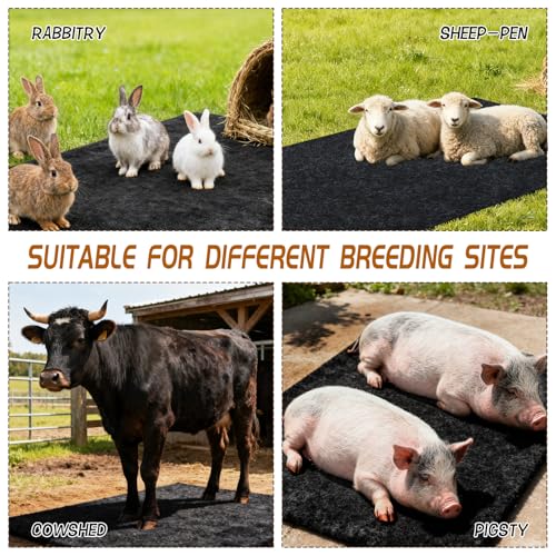 4x6 Ft Horse Stall Mat, Stable Mat for Horses Back Non-Slip Design Mat Backing Moisture Absorbent Easy to Clean for Horses Livestock Stables Barns Kennels Garages