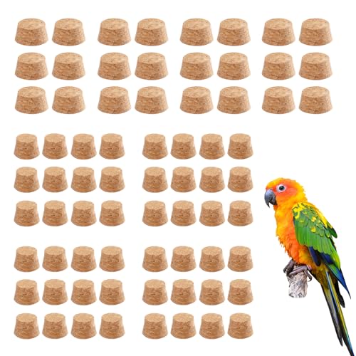 72 Detachable Corks for Bird Chew Toys - 24 Large & 48 Small Natural Cork Parts, Relieve Boredom & Anxiety, Foraging Toys, for Parakeet, Cockatiel, Conure, Budgie, Lovebird - style: Corks for Bird Toys