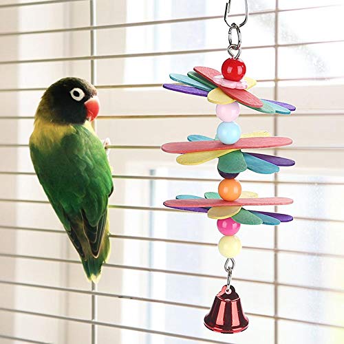 Birds Swing Toys, Hanging Parrot Chewing Toy Bird Bells Toy for Birds Parakeet Cockatiel Bird Lover Chewing Grind Teeth Pet Cage Supplies
