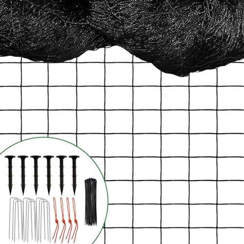 DQS Bird Netting 50' x 50', 2.4" Square Mesh Garden Netting, Poultry Net | Chicken Netting Hawk Deer Fence Net for Fruit Tree, Plant & Vegetable, Heavy Duty Nylon Aviary Net for Farm, Orchard - size: 2.4", 50' x50'