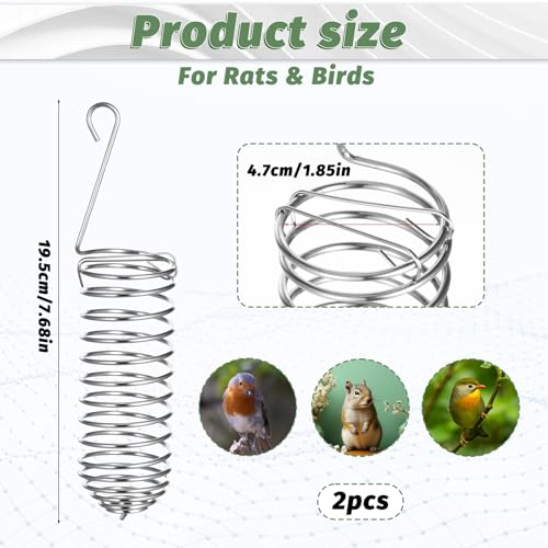 2Pcs Rat Enrichment Toys Bird Food Holder Rat Parrot Foraging Toy | Stainless Steel, Hanging Rodent Toy, Fruit Vegetable Holder, Puzzle Toy, Slow Feeder, Parakeet Foraging