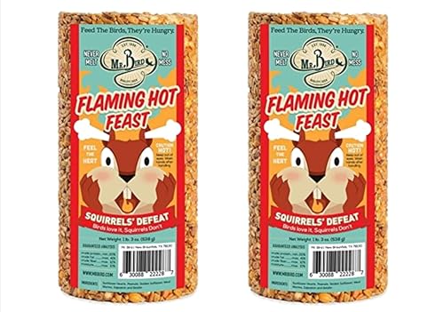 2-Pack of Mr. Bird Flaming Hot Feast Small Cylinder 19 oz. - size: 19 Ounce (Pack of 2)