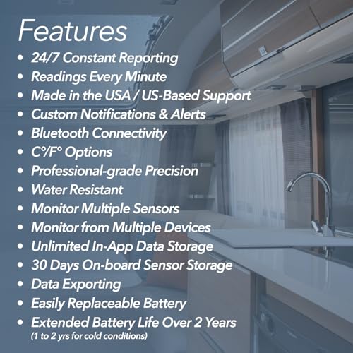 HTP.xw Smart Temperature Sensor & Humidity Sensor - Thermometer, Barometer, & Hygrometer w/App Monitoring - Premium Heat Index, Barometric Pressure Gauge, Temperature and Humidity Monitor