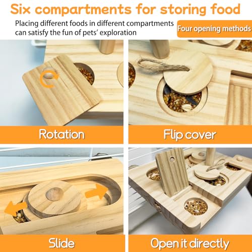 Bird Foraging Toys Parrot Enrichment Puzzle Toy Bird Playground Exploring Platform with Perch Chewing Toy for Small Birds Parakeet Cockatoo Budgie