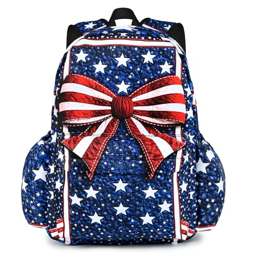 American Flag Star Backpack School Backpack Teens Bookbag for Girls Boys Hiking Camping Travel Sports - color: Star