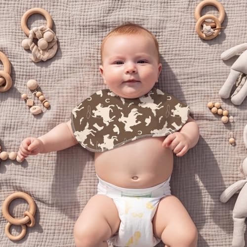 SmoothNovelty 5 Pack Green Western Baby Burp Cloths Soft Absorbent Burping Rags for Newborns 19"x9" Spit up Cloths for Boy Girl Newborn Baby Shower Registry Gifts Set Nursery Decor - style: Green Western