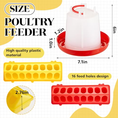12 Pack Chick Feeder and Waterer Set, Baby Chicken Supplies with Chicks Feeder Trough and 1l Hanging & Automatic Waterer, Chicken Starter Kit for Small Poultry Ducks Quail Coop