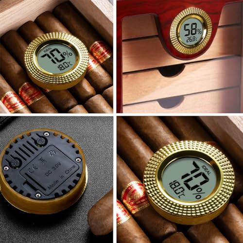 Cigar Digital Hygrometer - High Precision Adjustable Digital LCD-Monitor Hygrometer Thermometer for Cigar Humidor | Box | Cabinet | Jars | Guitar (Digital) - style: Digital
