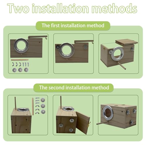 Parakeet Nesting Box Transparent Bird Nest Breeding Box with Perch | 7.87 X 4.72 X 4.72 inch Parrot Mating Box Wood Bird House Aviary for cage - size: 7.87 X 4.7 X 4.7 INCH