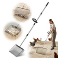 AiQInu 2-in-1 Chicken Poop Scooper & Rake for Chicken Coop, Goat Stall | Adjustable Stainless Steel Poop Scoop with 24"-90" Long Handle, Sifting Shovel for Stable Cleaning