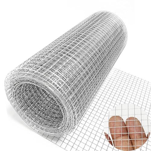Hardware Cloth 1/4 inch 4" x10ft 23G,Chicken Wire,Welded Wire Mesh Roll | Hot-Dip Galvanized After Welding,Heavy Duty for Chicken Run, Rabbit Fence, Garden Protection, Poultry Netting