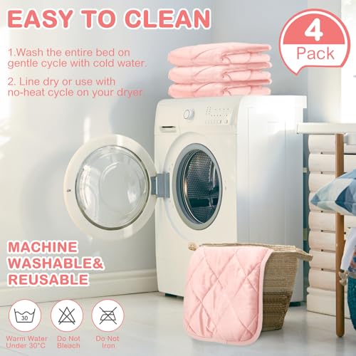 4 Pack Self Heating Cat Pad Self Warming Dog Mat Reflects Body Heat Extra Warm Thermal Pet Pad Washable Dog Cat Bed Crate Bed Mat Blanket (Pink,16 x 20 Inch) - color: Pink, size: 16 x 20 Inch
