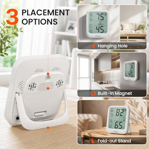 Room Thermometer Indoor, Digital Hygrometer Humidity Meter | Room Thermometer, Humidity Monitor, Easy-to-Read Display, Comfort Indicator, Max/Min Records, 10s Refresh, Tabletop